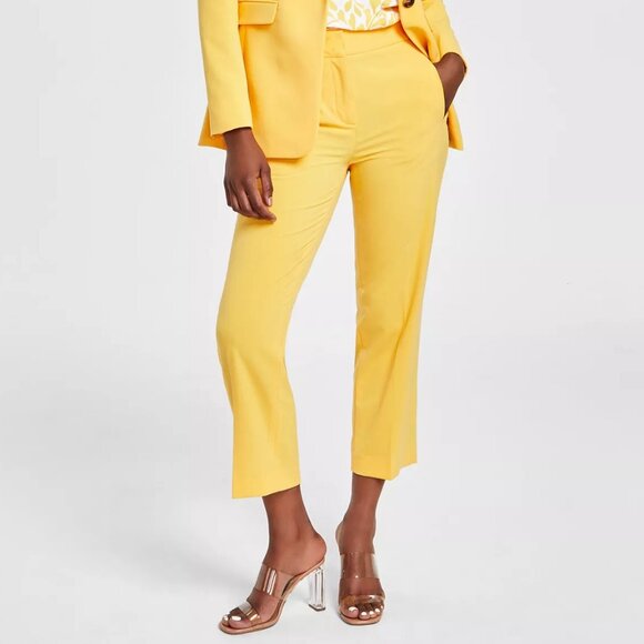 Bar III Women's Bi-Stretch Straight-Leg Ankle Pants, Honey Yellow, Size 16 - Picture 1 of 4